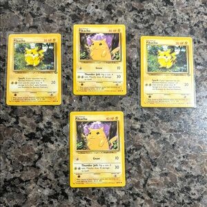 Vintage Pikachu Pokémon Cards Lot of 4